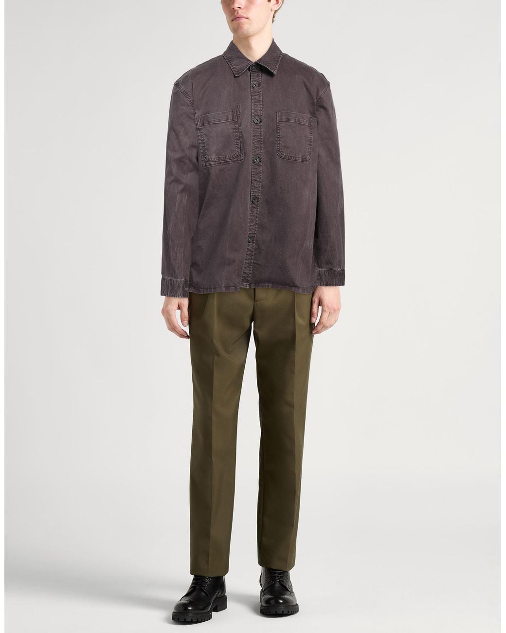 John Varvatos Brown Denim Shirt for men
