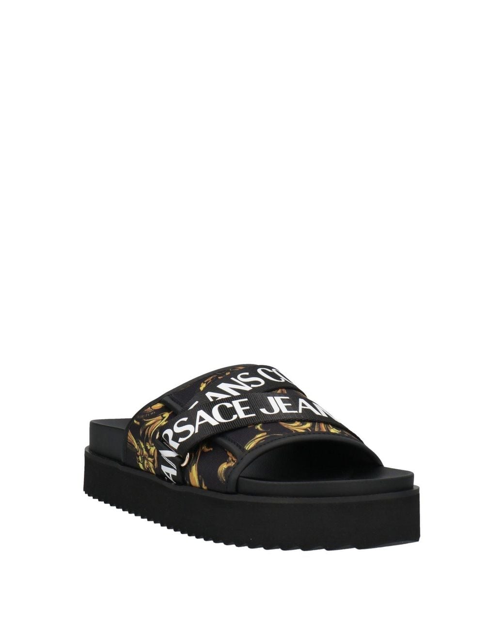 Versace Jeans Couture Black Sandals Textile Fibers for men