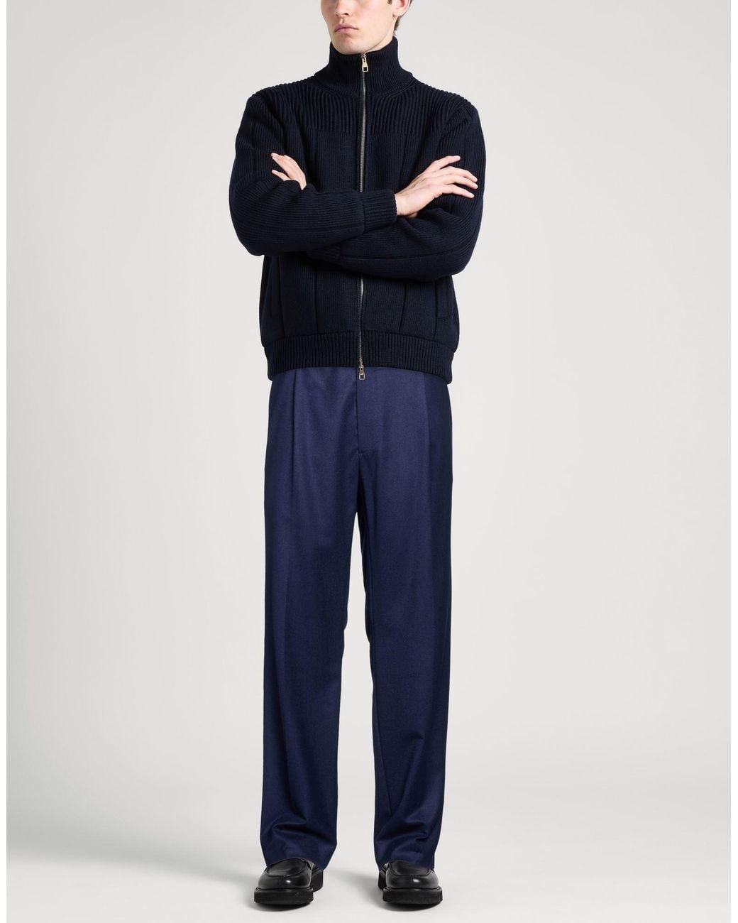 Santaniello Blue Pants Wool for men