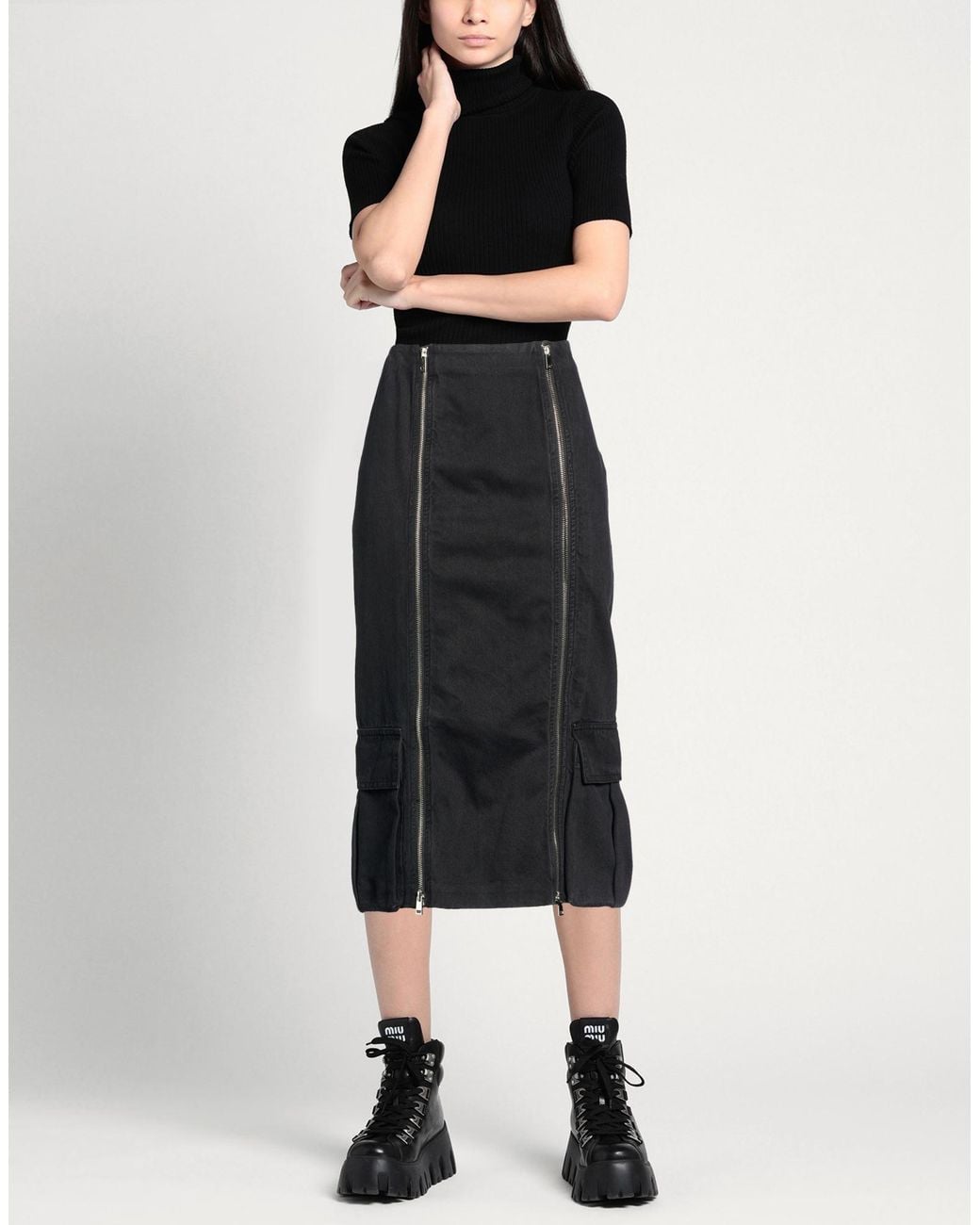Isabelle Blanche Black Denim Skirts