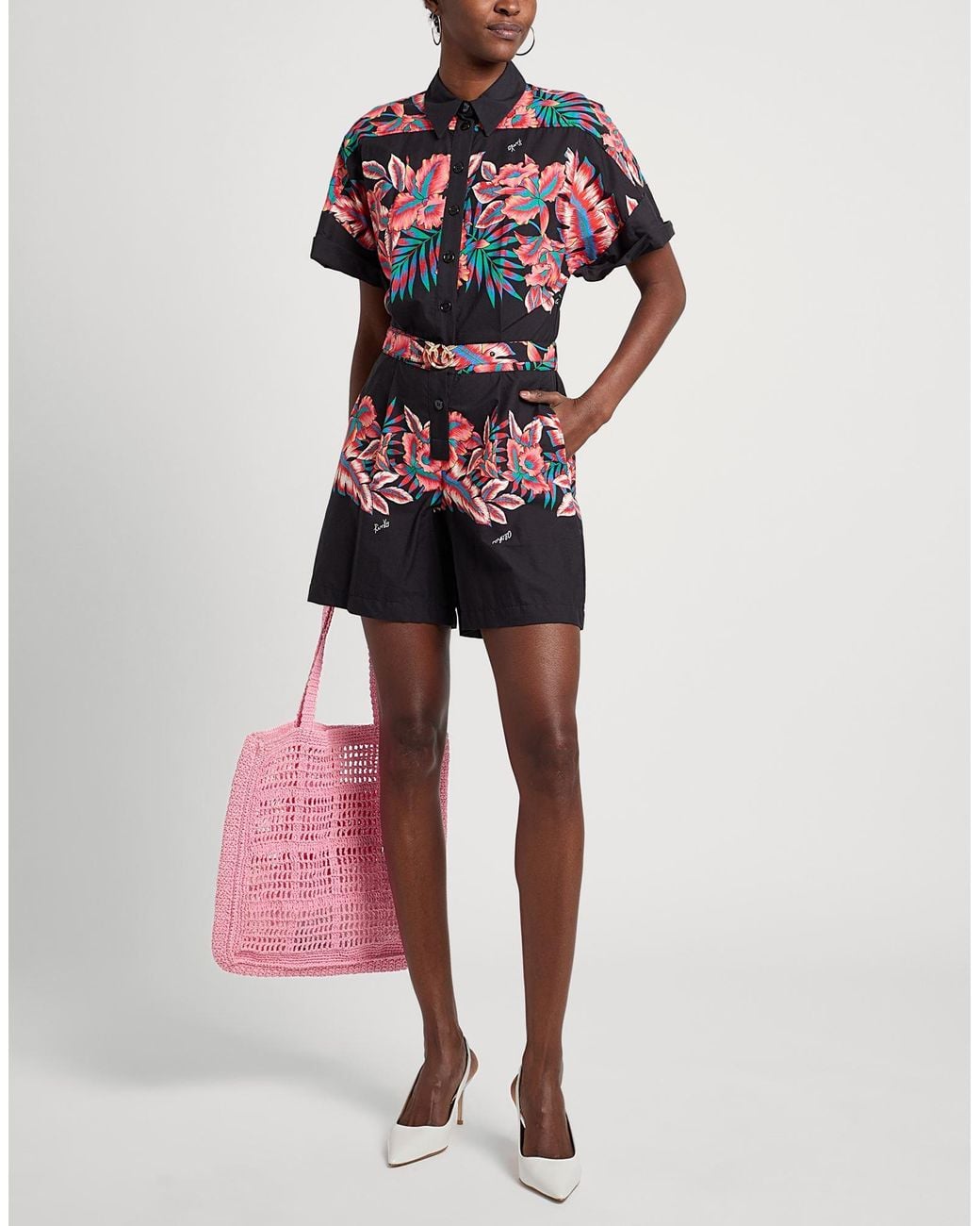 Pinko Red Playsuit Cotton