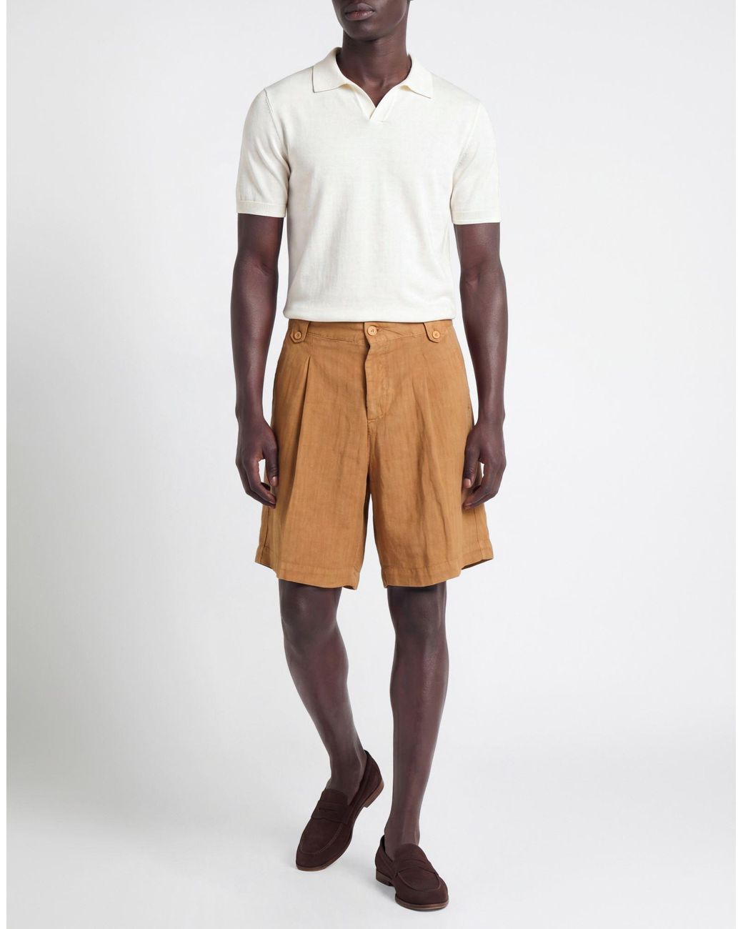 Costumein Natural Camel Shorts & Bermuda Shorts Linen for men