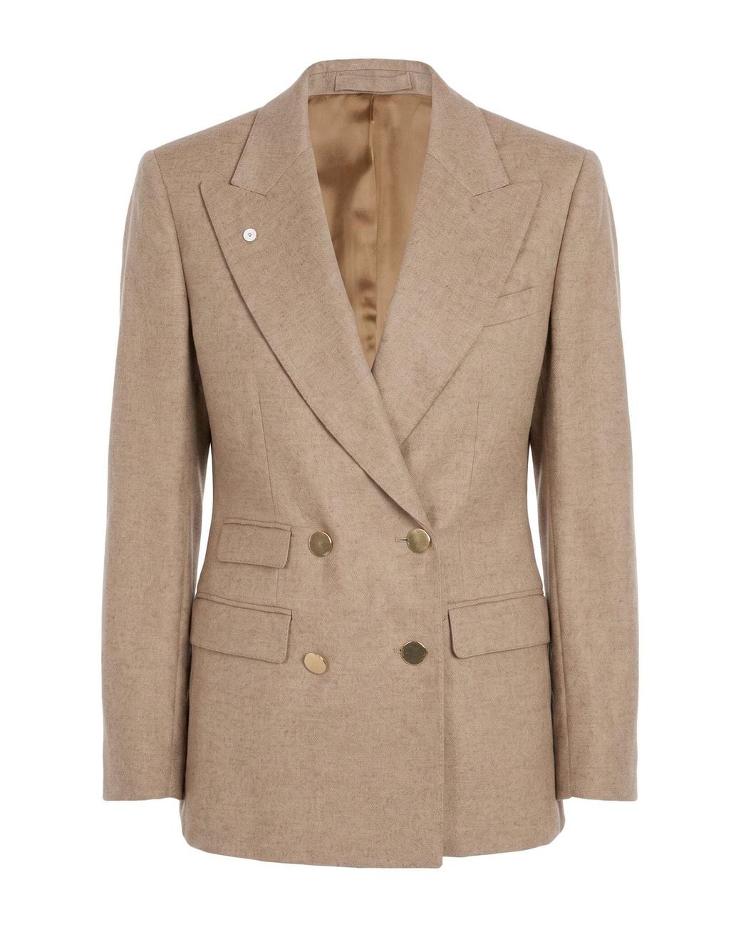 L.b.m. 1911 Natural Sand Blazer Cashmere, Silk