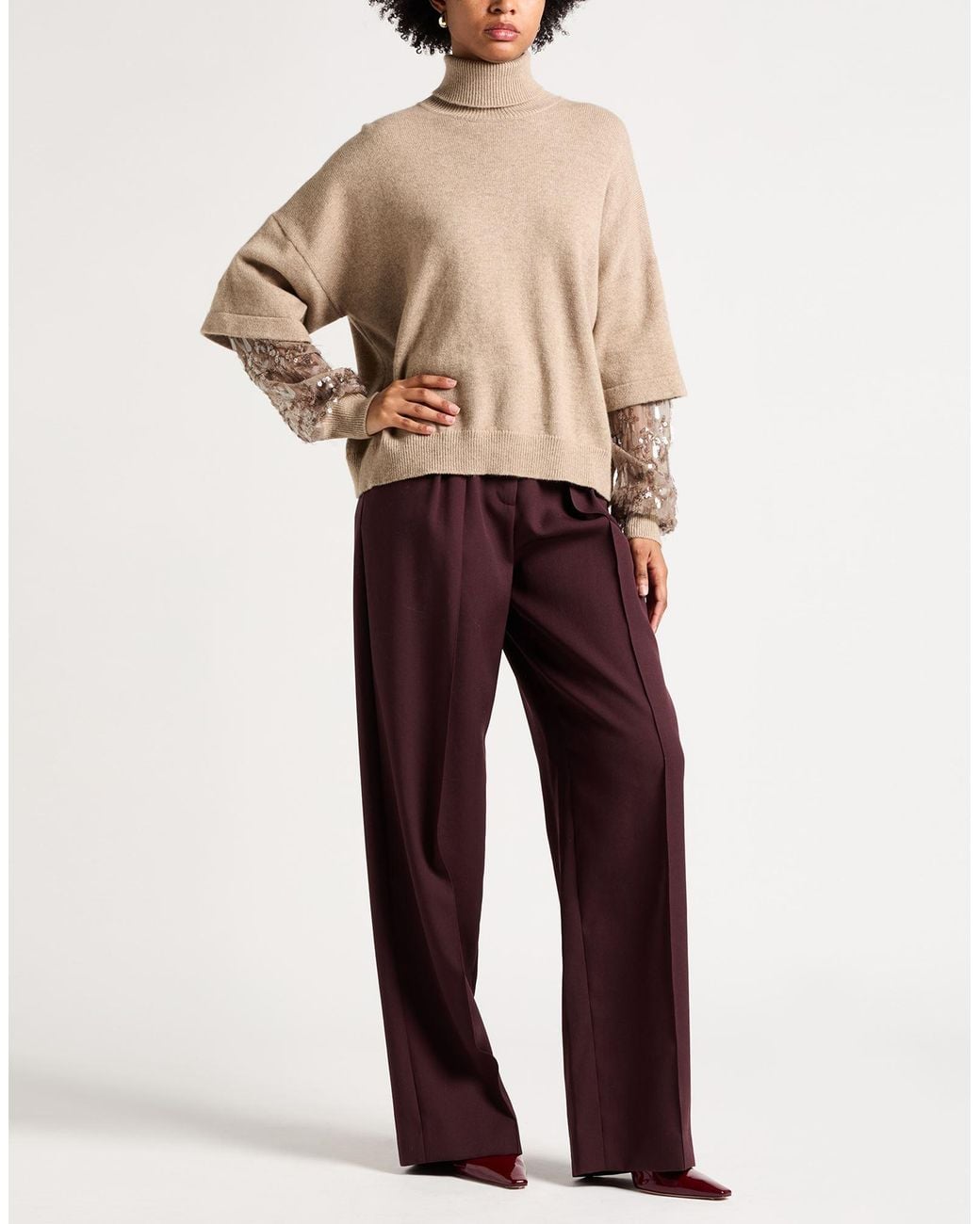 Brunello Cucinelli Natural Light Turtleneck Cashmere, Silk