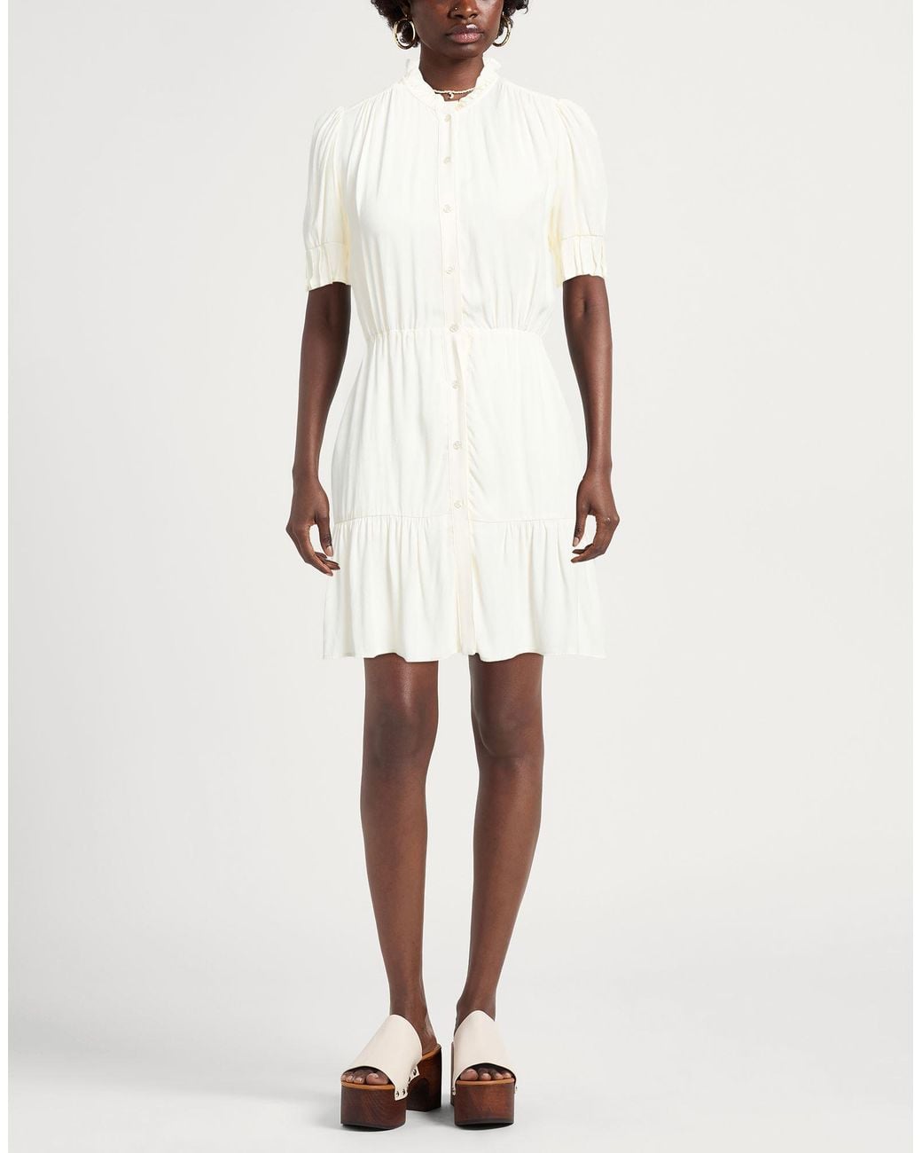 Pinko White Mini Dress Viscose
