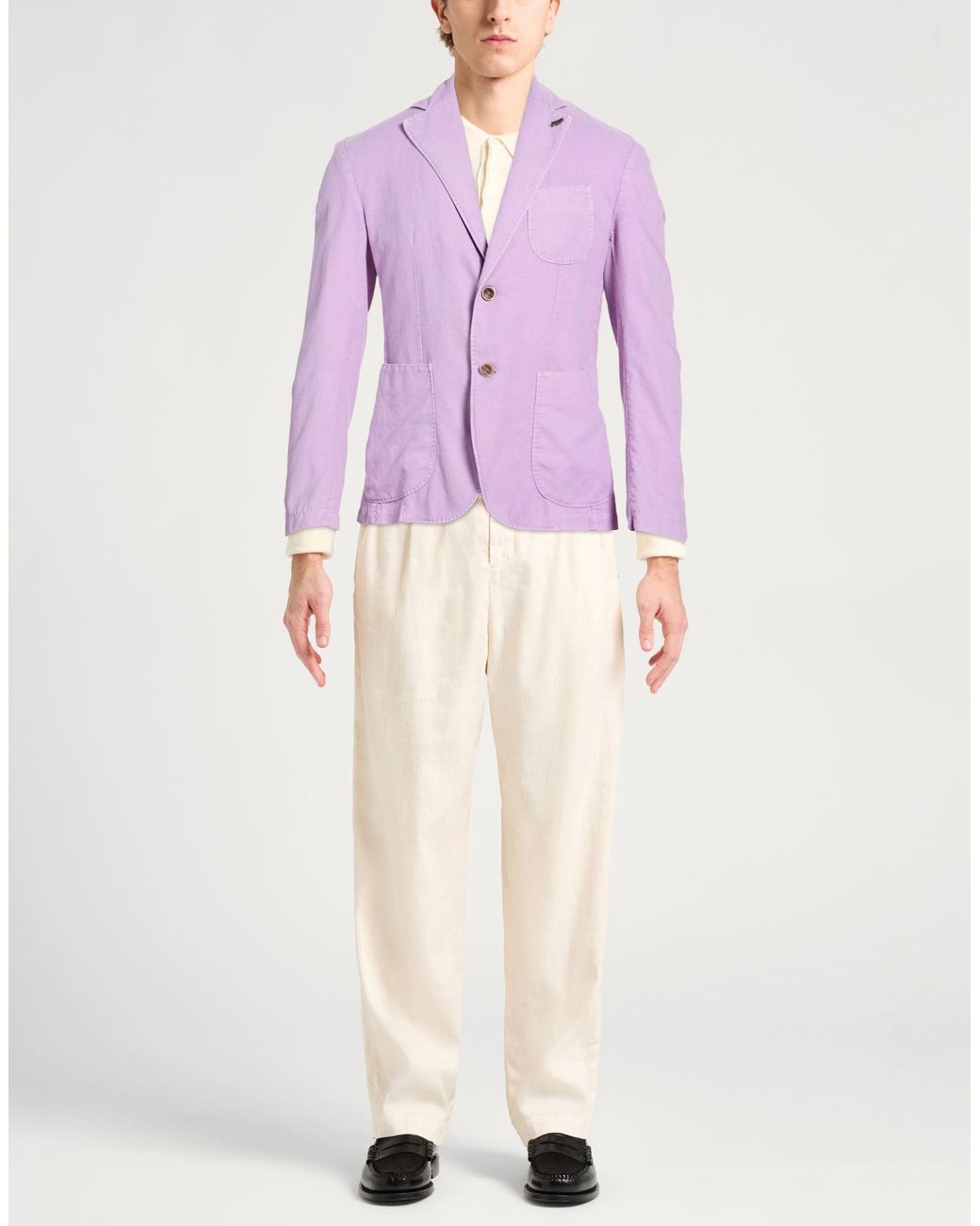 Bob Purple Blazer Cotton, Linen, Polyester for men