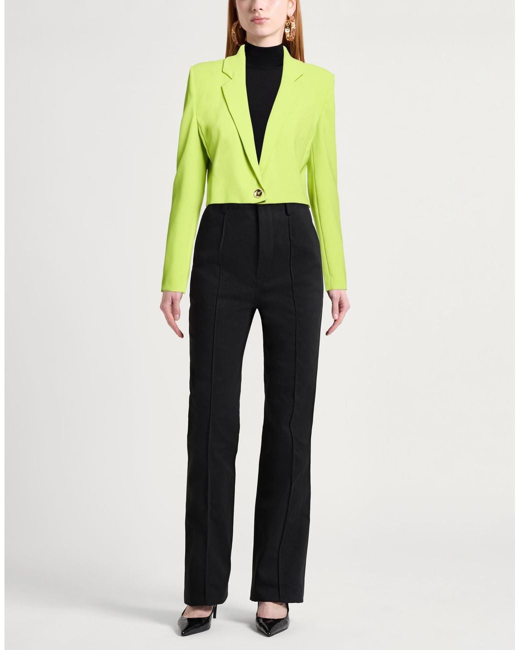 Pinko Green Blazer Polyester, Elastane