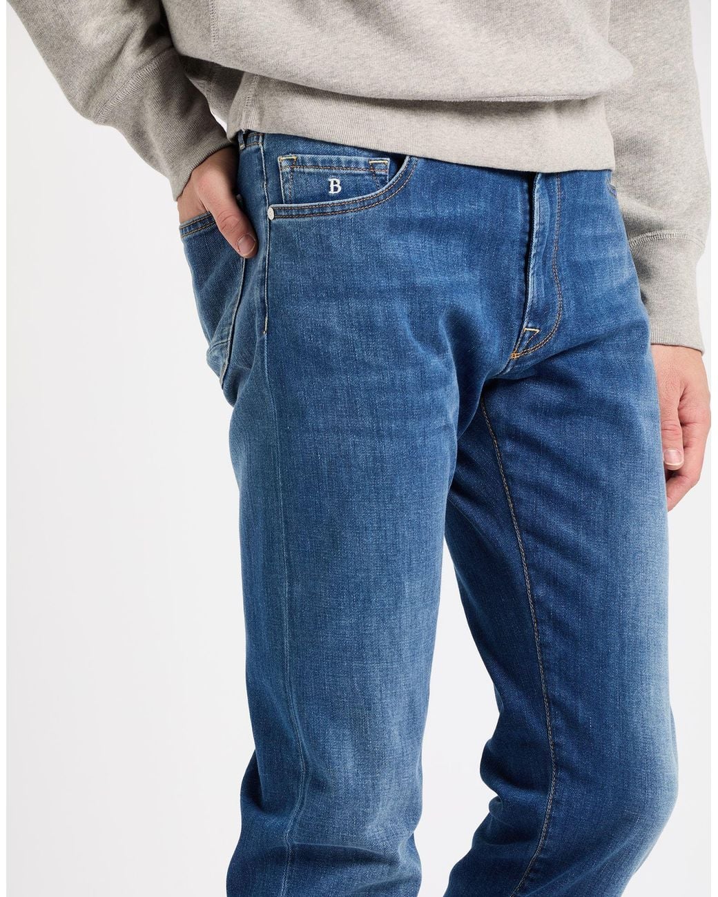 Brooksfield Blue Jeans Cotton, Elastomultiester, Elastane for men