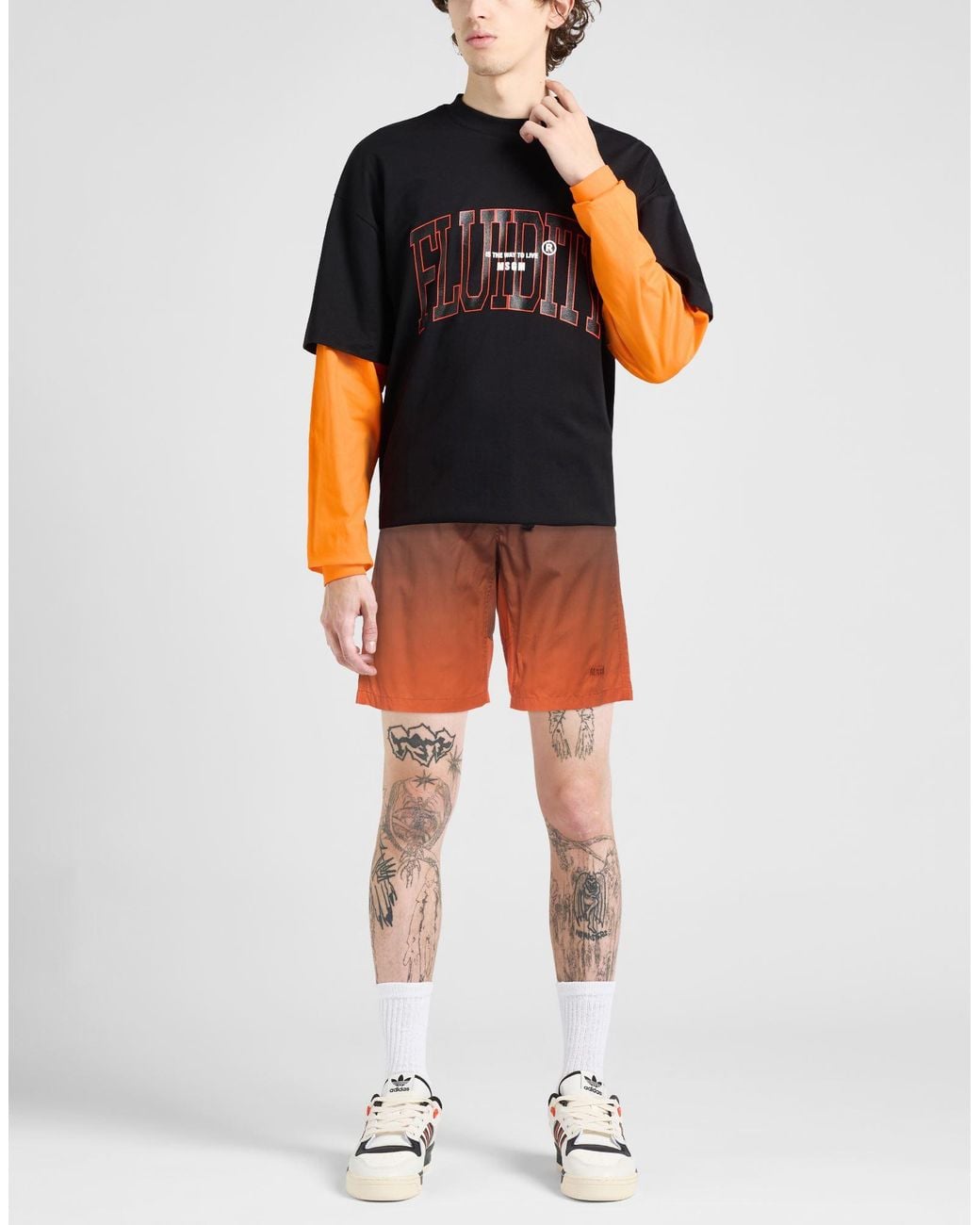 MSGM Orange Khaki Shorts & Bermuda Shorts Cotton for men