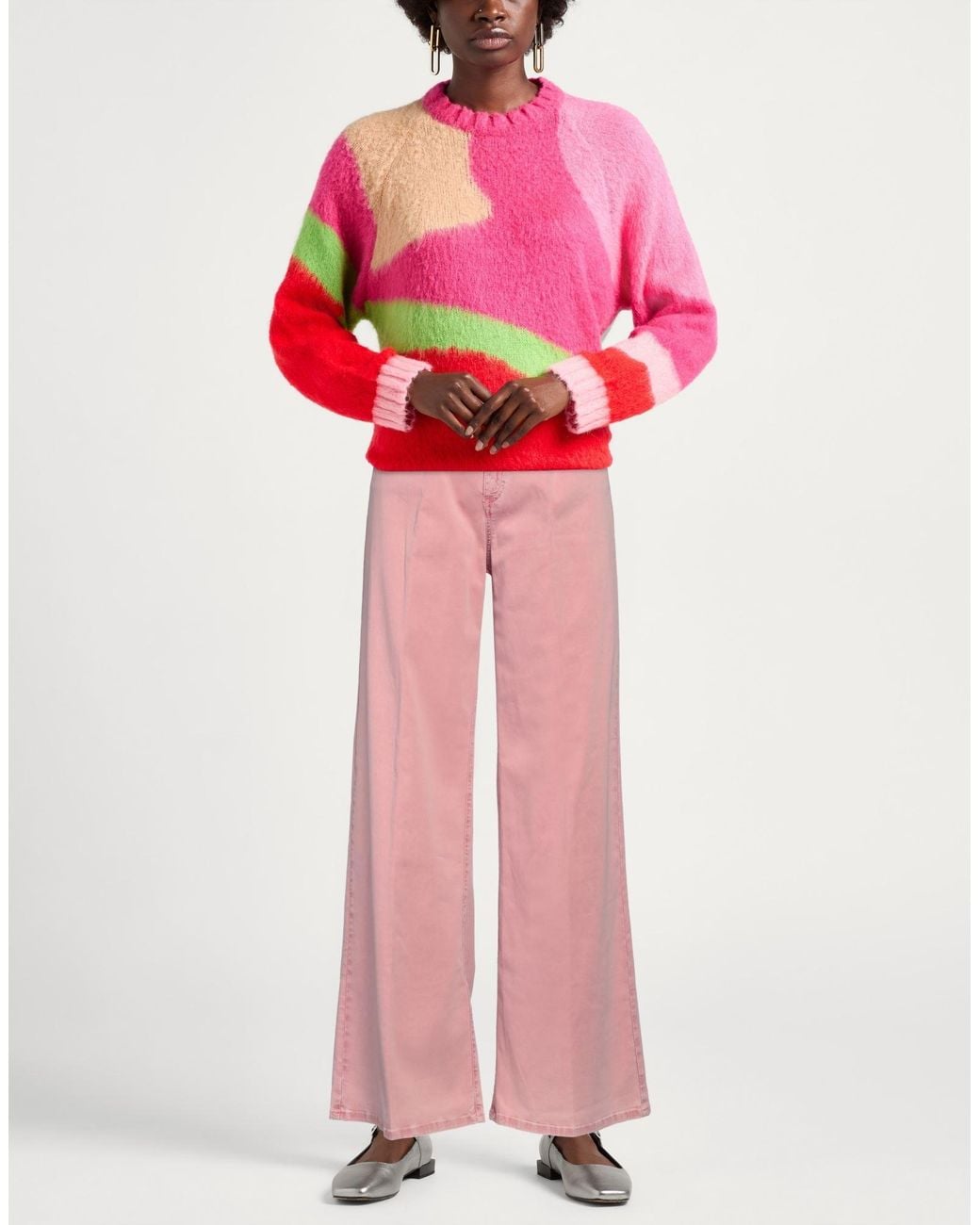 Pinko Pink Denim Jeans Cotton, Elastane