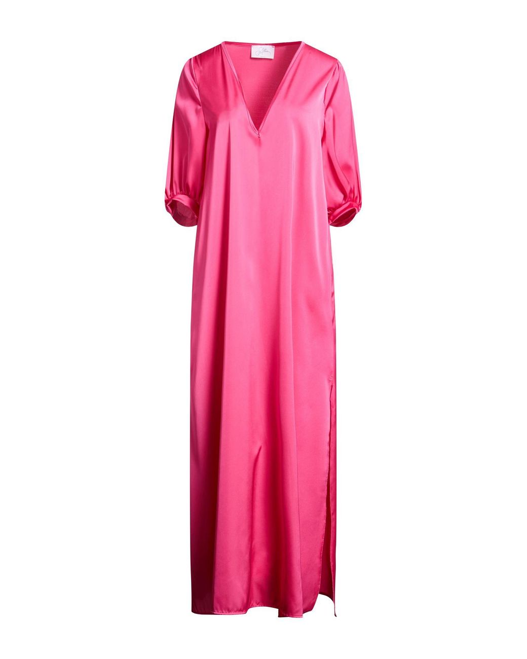 Soallure Pink Fuchsia Maxi Dress Polyester, Elastane