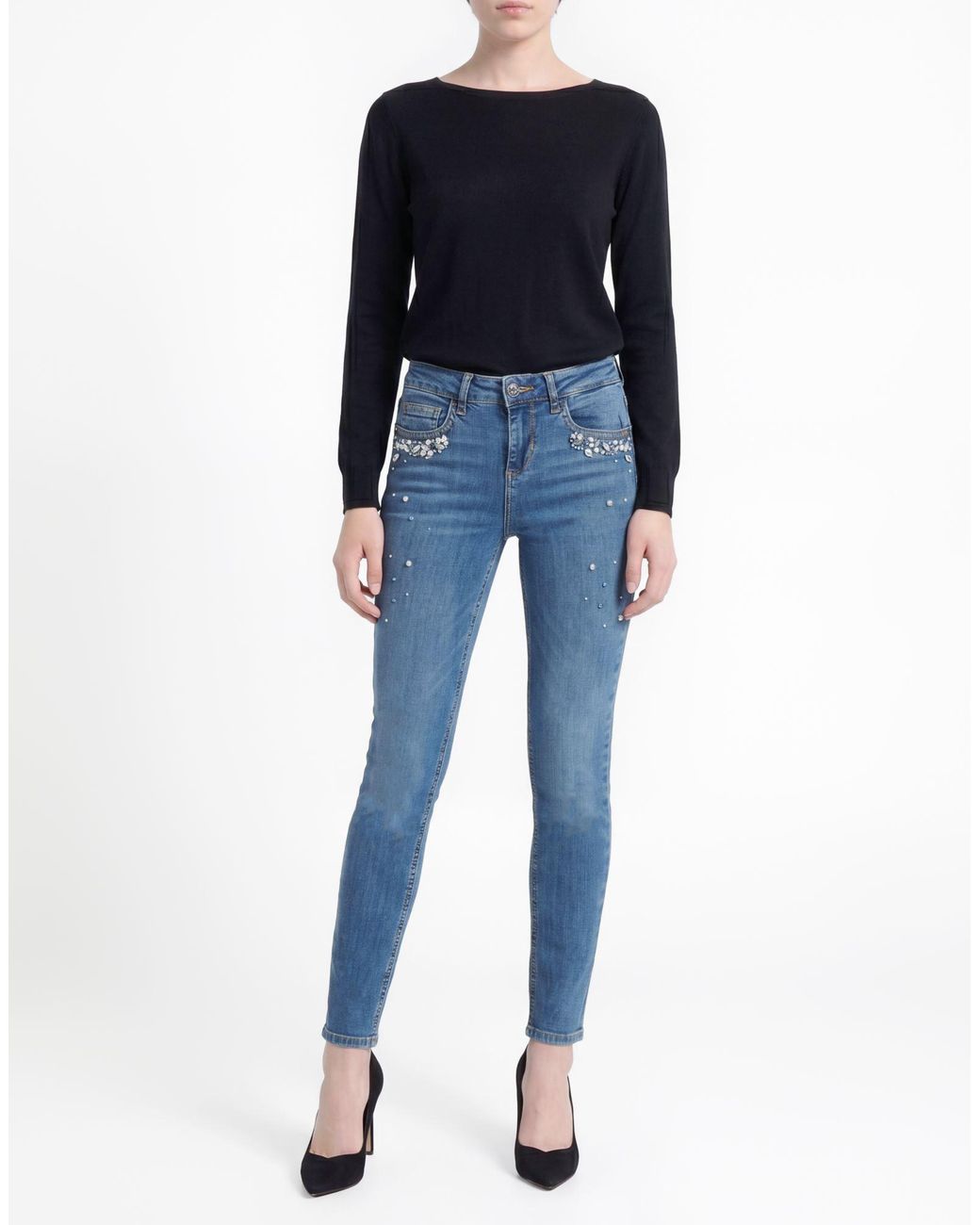 Rebel Queen Blue Jeans Cotton, Elastane