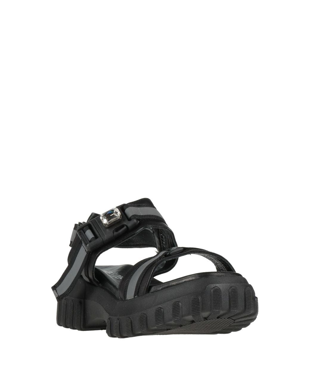 Nila & Nila Black Sandals Leather, Textile Fibers