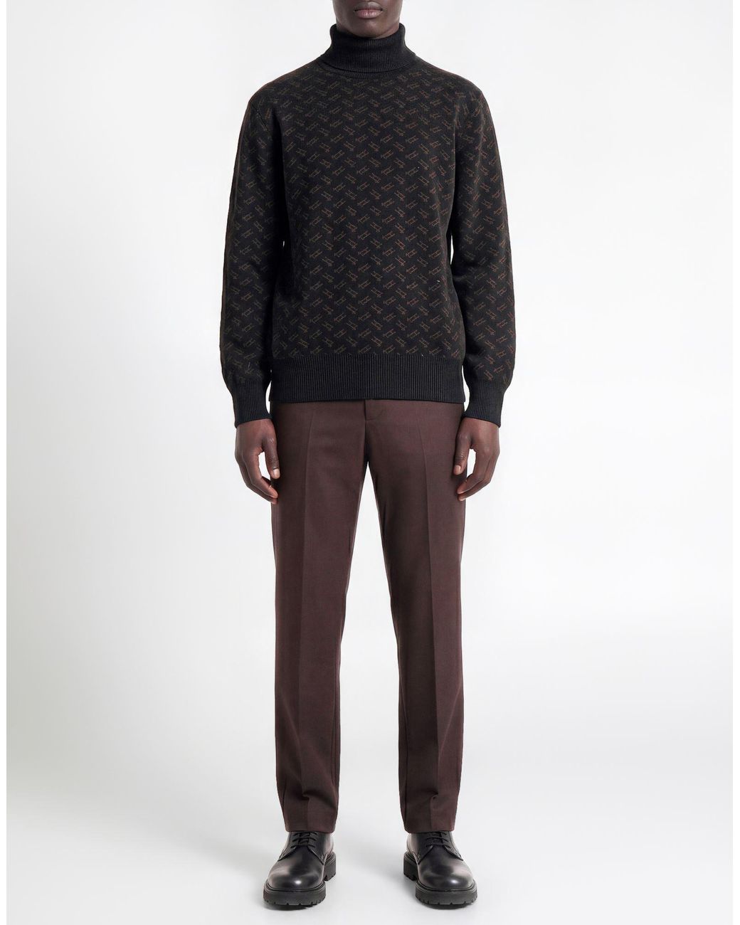Herno Black Turtleneck Virgin Wool for men