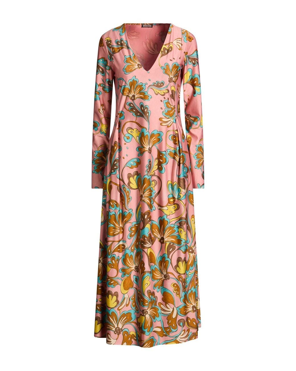 Maliparmi Multicolor Midi Dress Polyester, Elastane