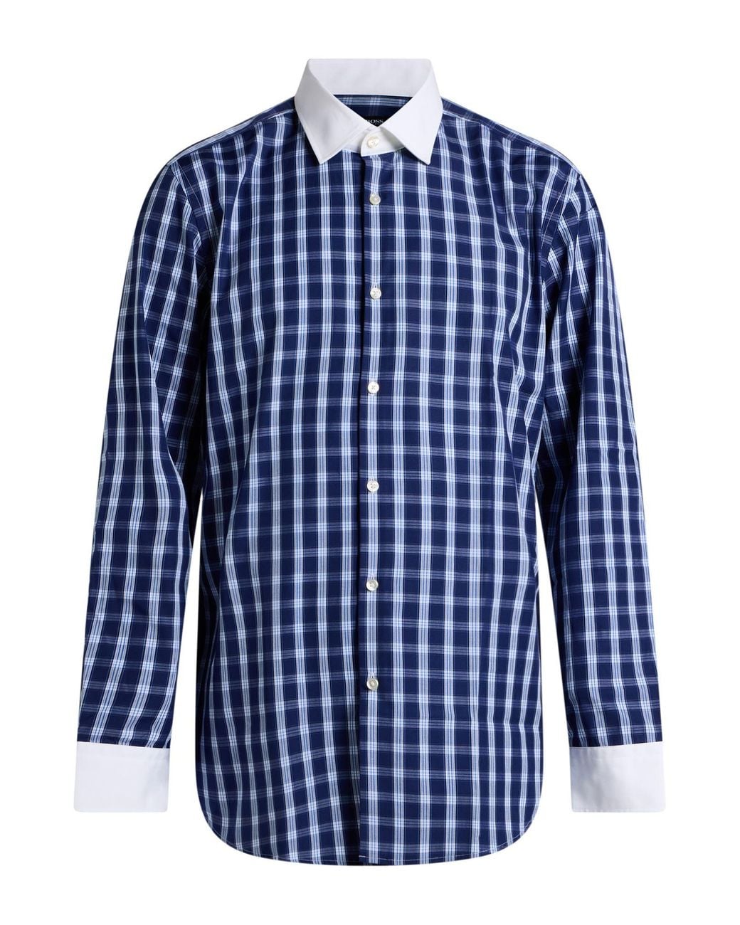 Boss Blue Shirt Cotton for men