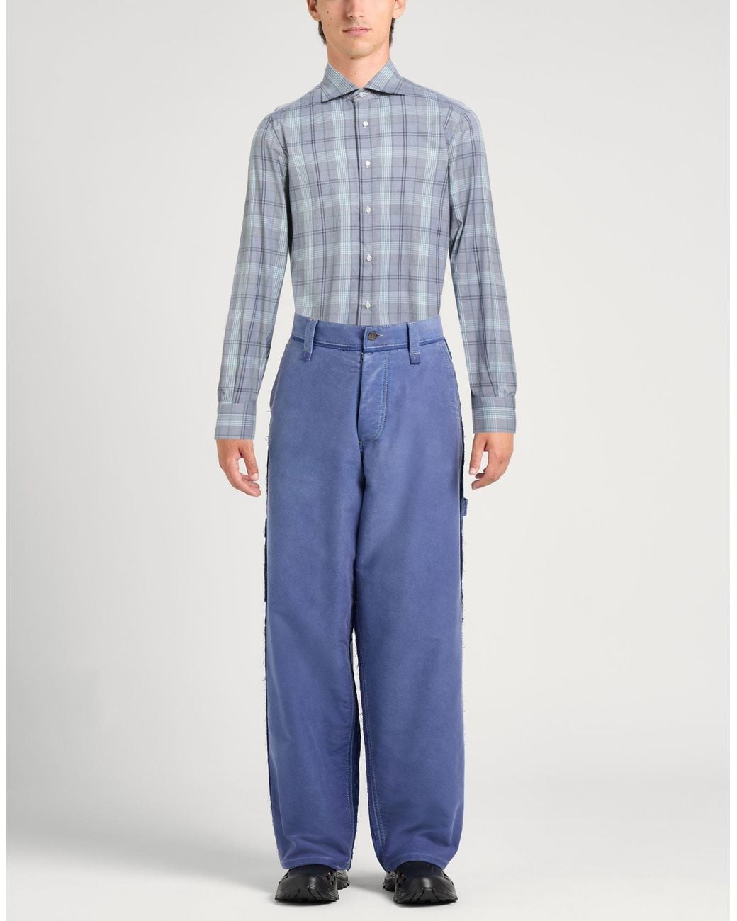 Isaia Blue Shirt Cotton for men
