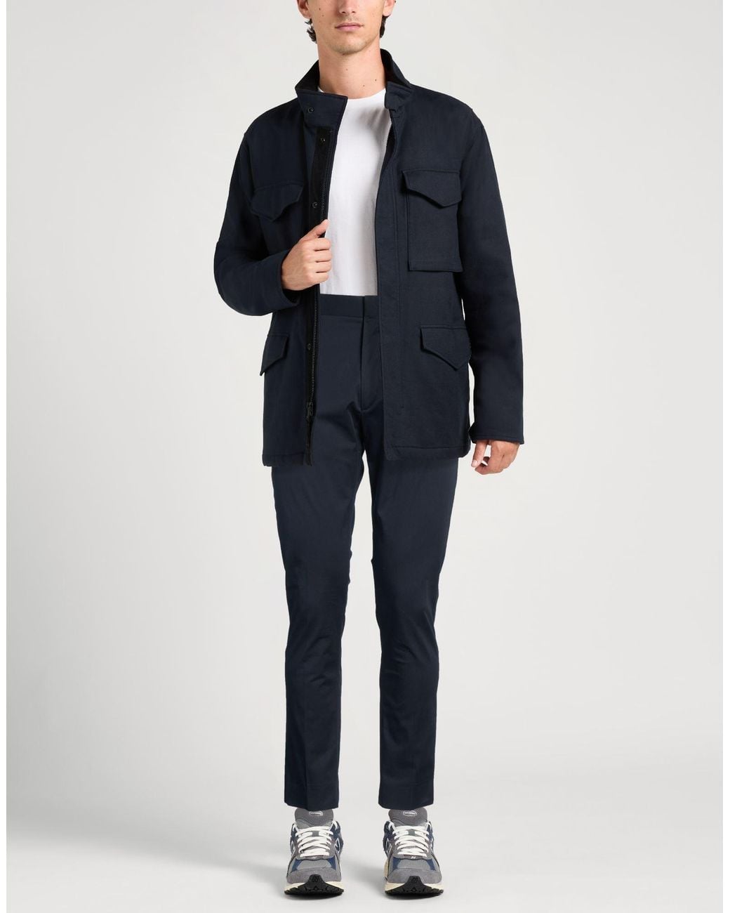 Low Brand Blue Pants Cotton, Elastane for men