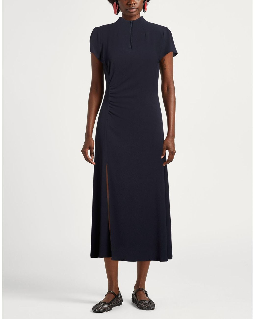 ARMANI EXCHANGE Blue Midnight Midi Dress Polyester