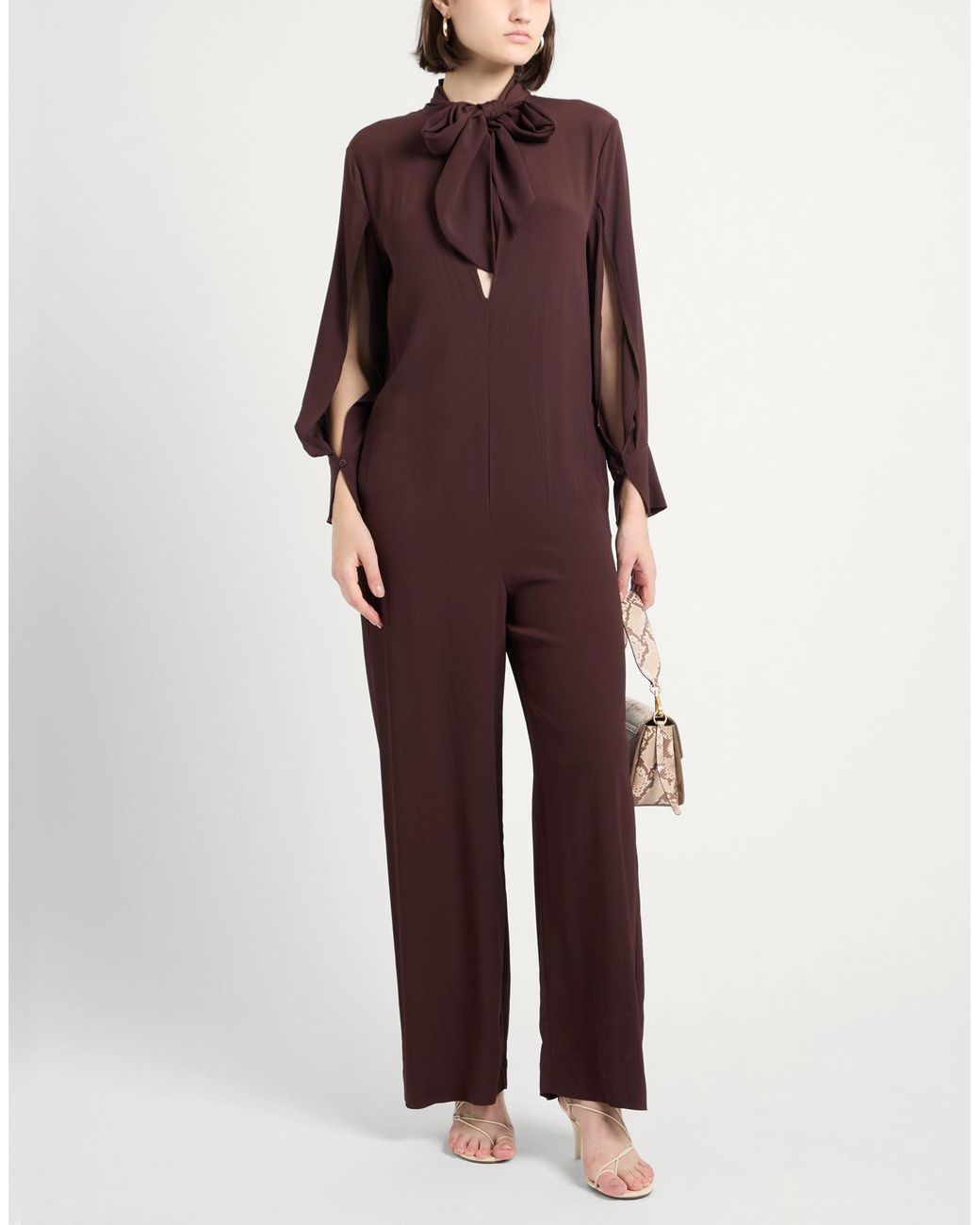 Semicouture Purple Jumpsuit Acetate, Silk