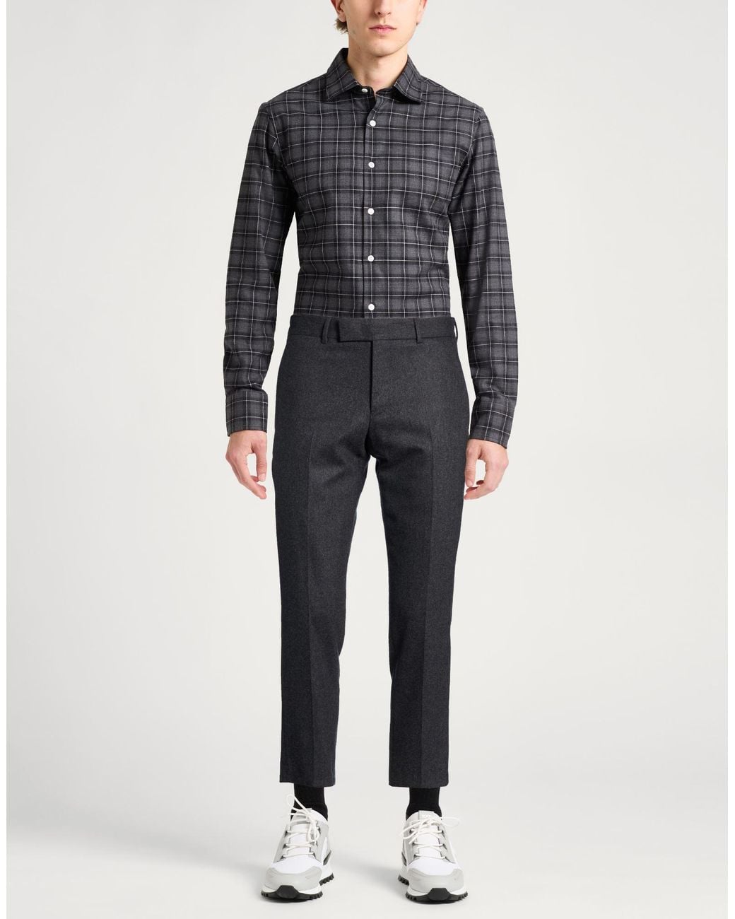 PT Torino Blue Charcoal Pants Virgin Wool, Cashmere, Elastane for men