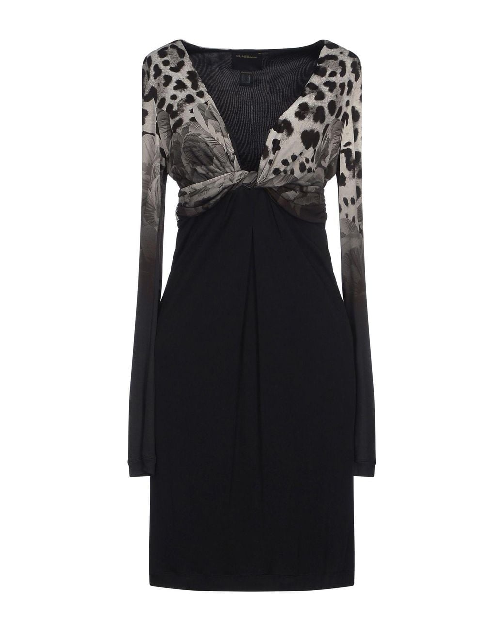 Roberto Cavalli Black Midi Dress Viscose, Elastane