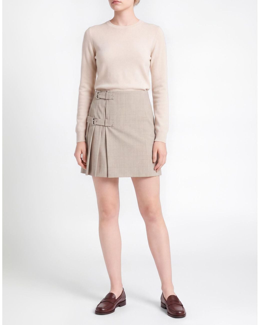 Moschino Natural Light Mini Skirt Virgin Wool