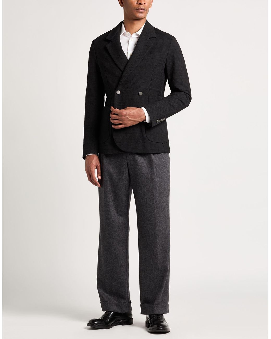 Messagerie Black Patrizio Piscaglia Blazer Cotton, Polyester, Linen for men