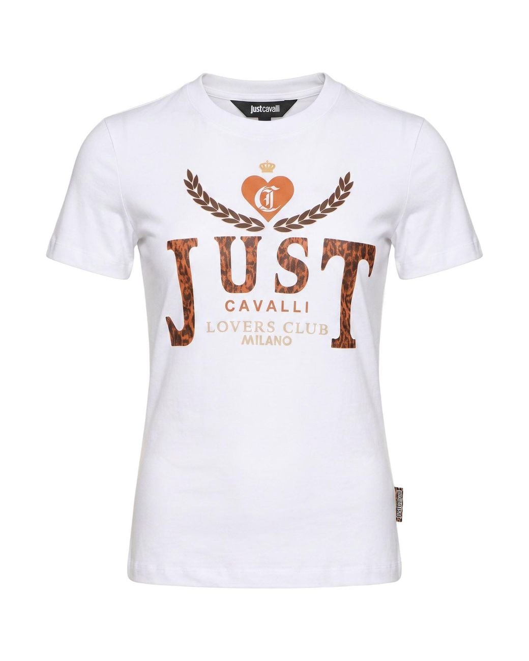 Just Cavalli White T-Shirt Cotton, Elastane