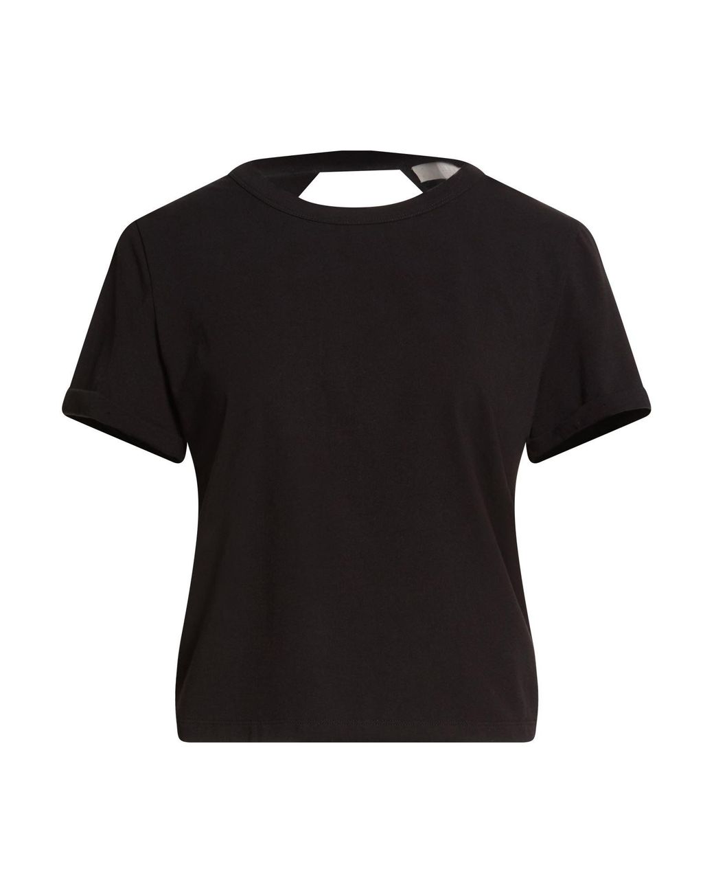 19.70 Nineteen Seventy Black T-Shirt Cotton, Elastane