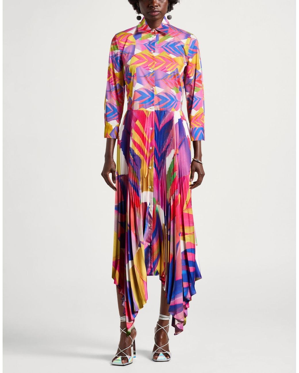 Sara Roka White Maxi Dress Polyester, Cotton, Elastane