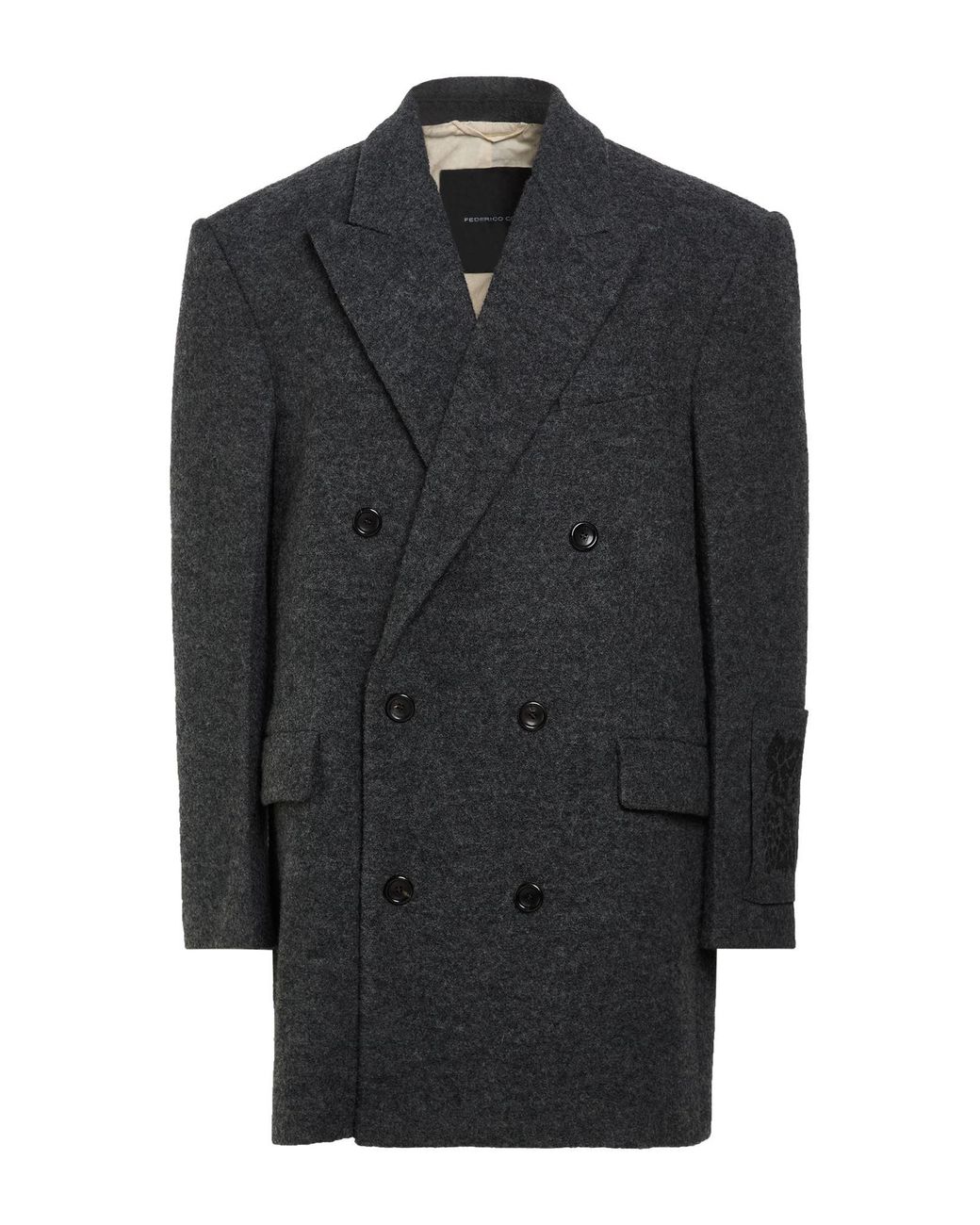 FEDERICO CINA Gray Coat Wool for men