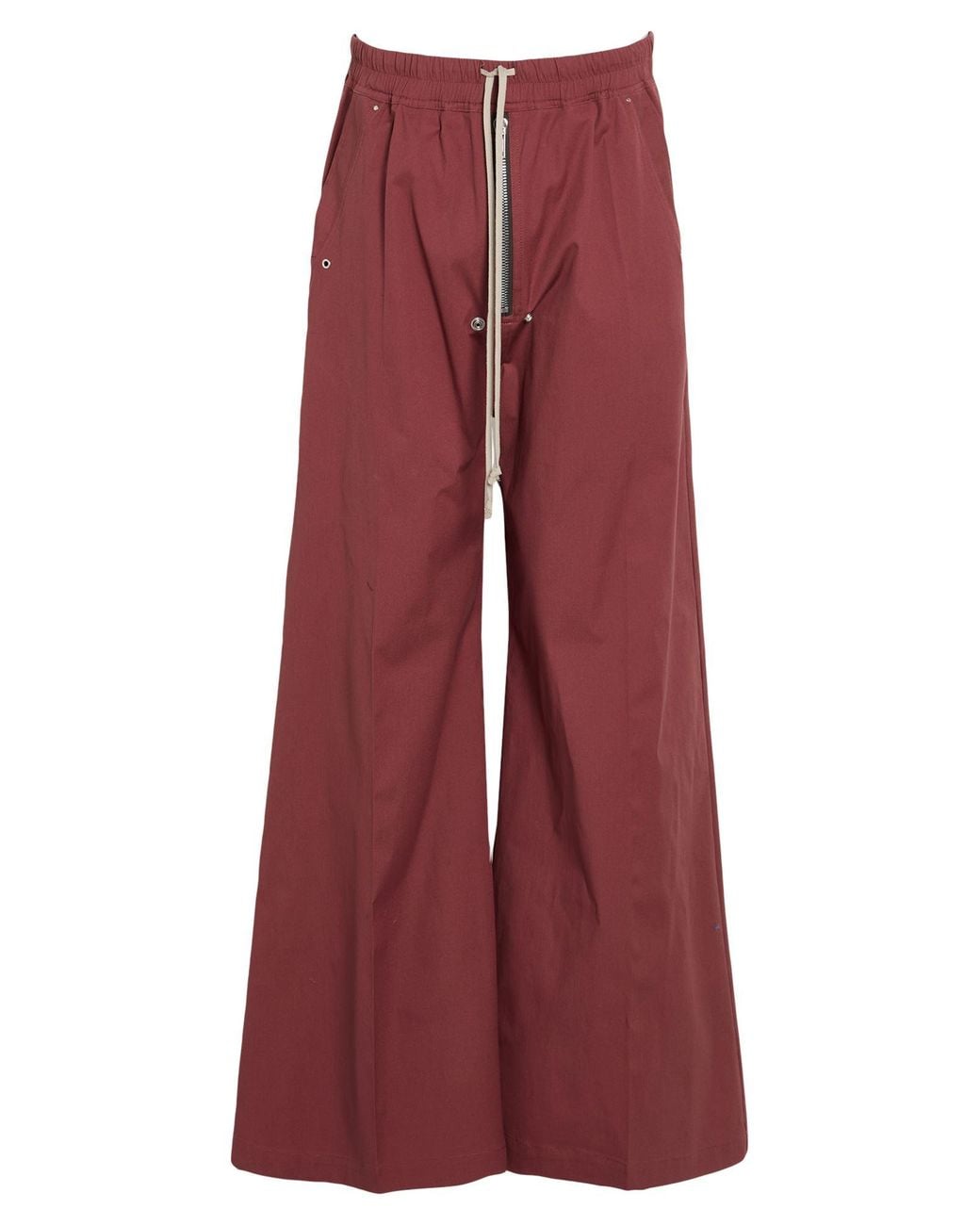 Rick Owens Red Pants Cotton, Elastane for men