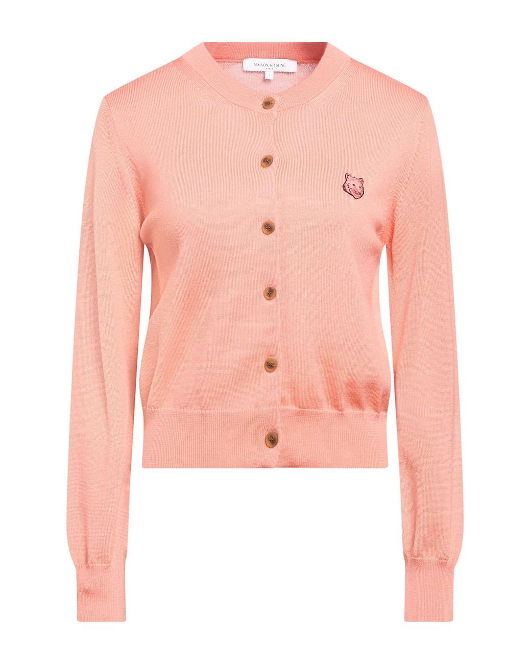 Maison Kitsuné Pink Cardigan Wool