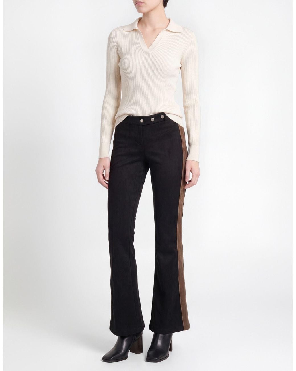 M I S B H V Black Pants Polyester, Elastane