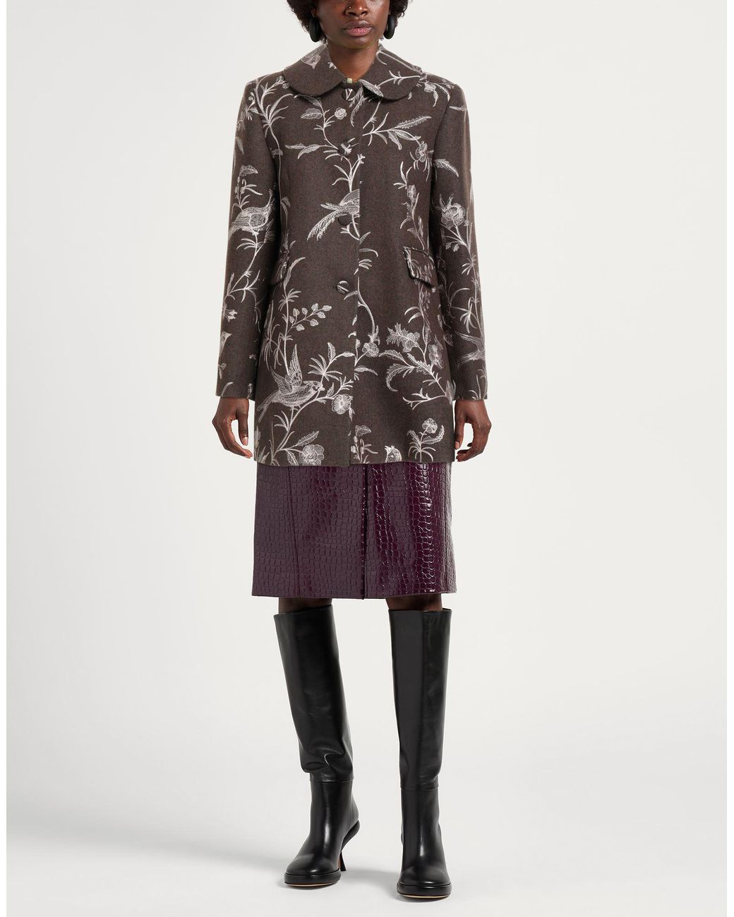 Paul & Joe Brown Coat Polyester, Wool, Viscose