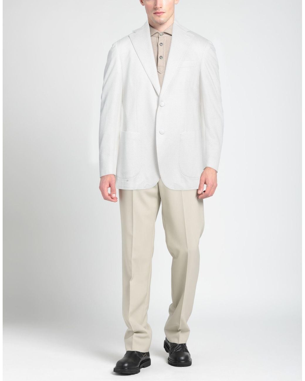 Giampaolo White Blazer Cotton for men