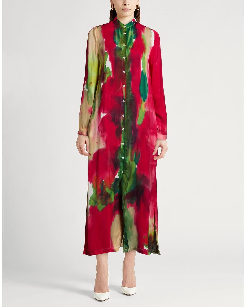 Roberto Collina Red Maxi Dress Polyester