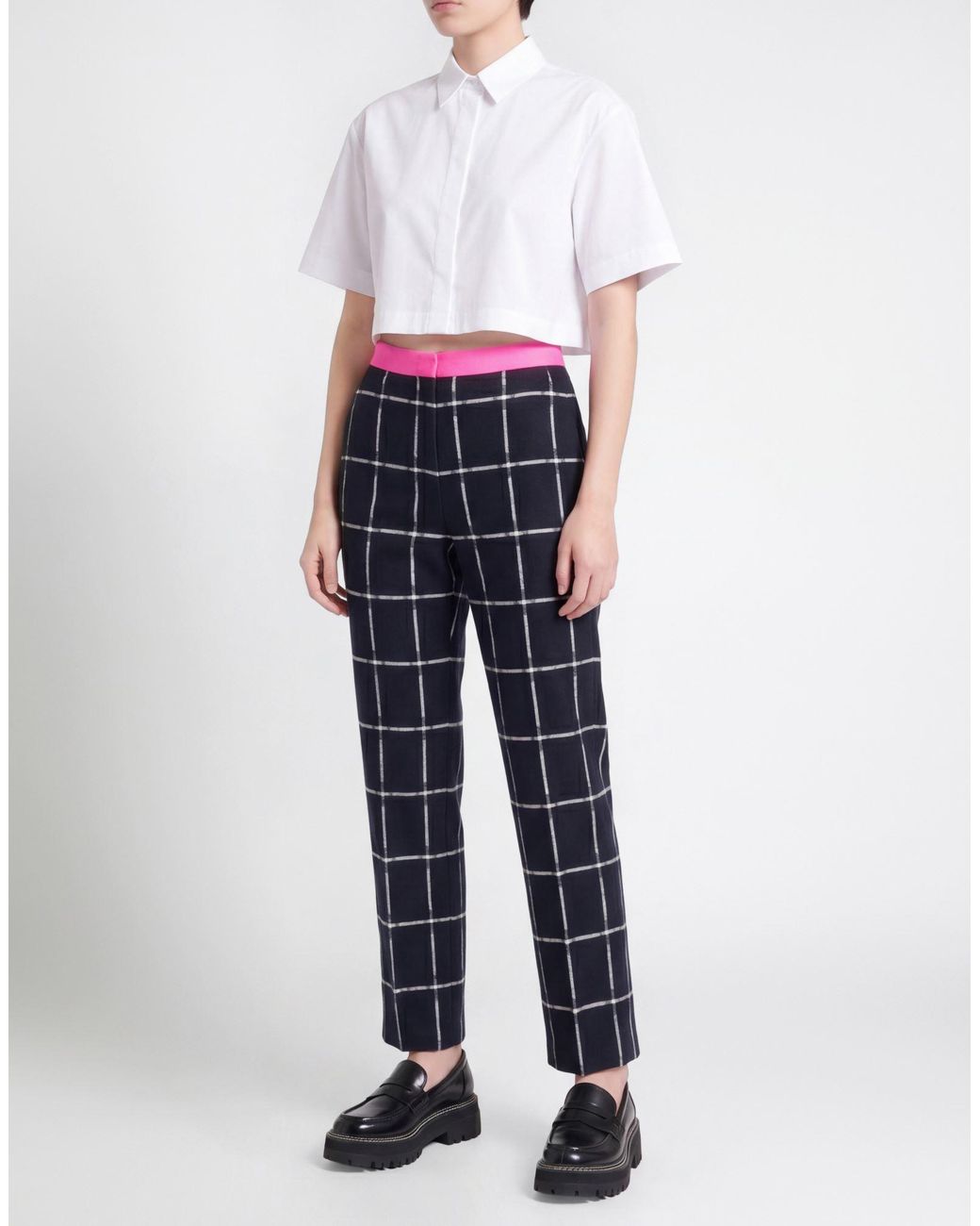 MSGM Blue Midnight Pants Cotton, Virgin Wool, Polyamide, Elastane