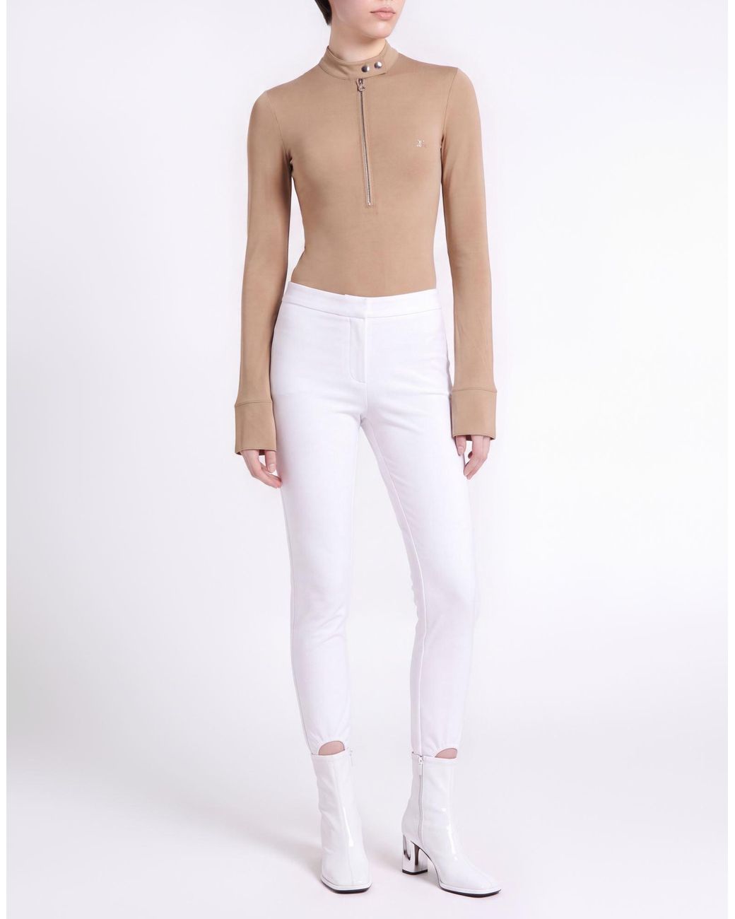 Courreges White Bodysuit Viscose, Elastane