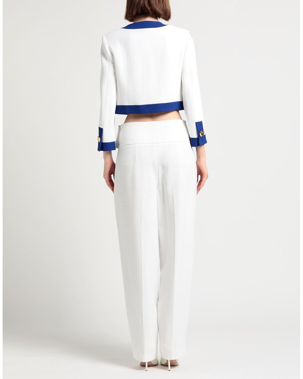 Moschino Blue Jacket Polyester, Elastane