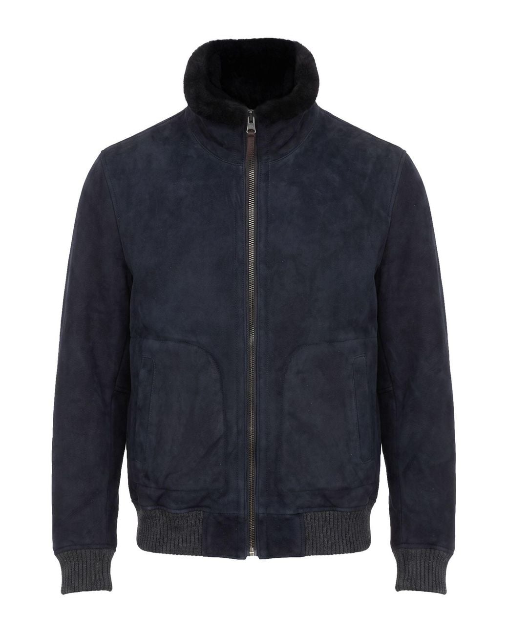 Hackett Blue Jacket Shearling, Acrylic for men