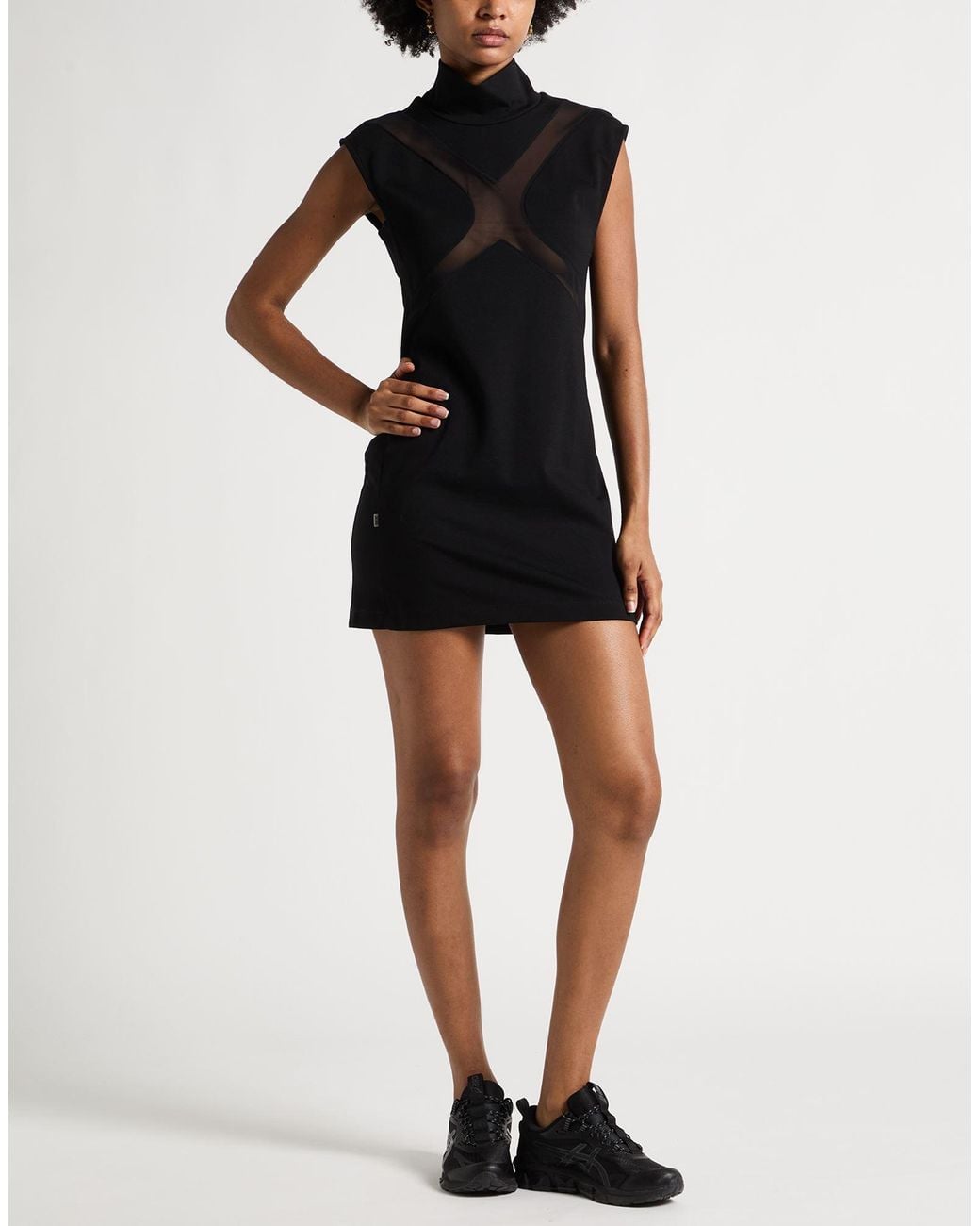 Jijil Black Mini Dress Viscose, Polyester, Elastane