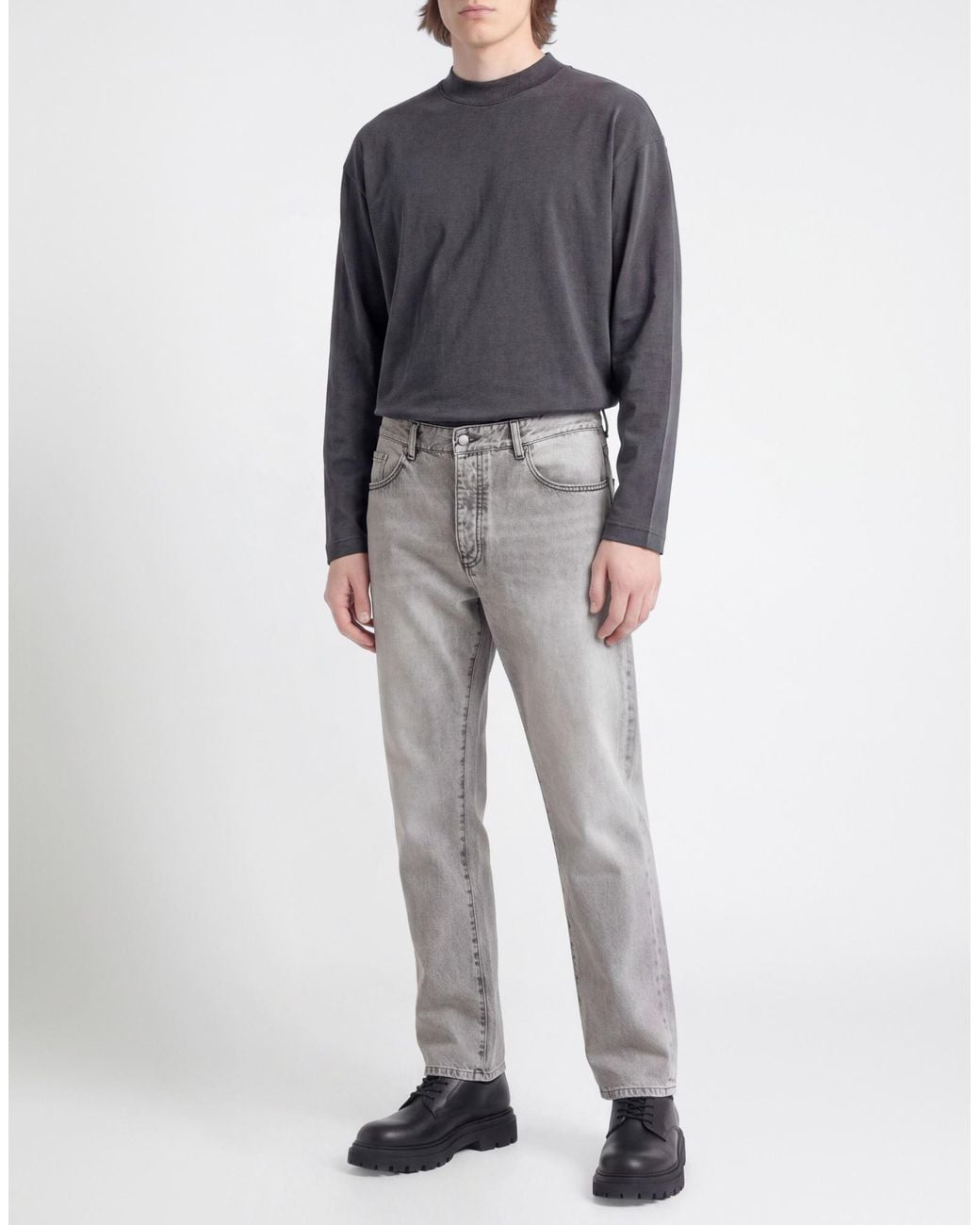 ICON DENIM Gray Jeans Cotton for men