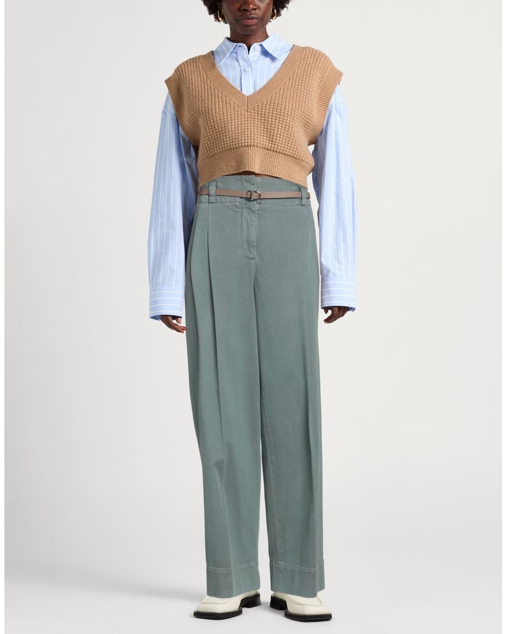 Peserico Blue Pants Cotton, Elastane