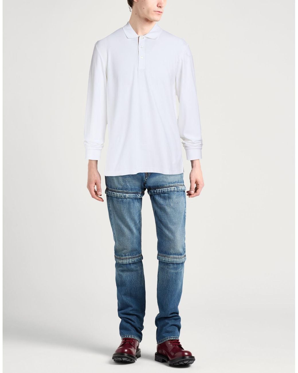 Burberry White Polo Shirt Cotton, Elastane for men