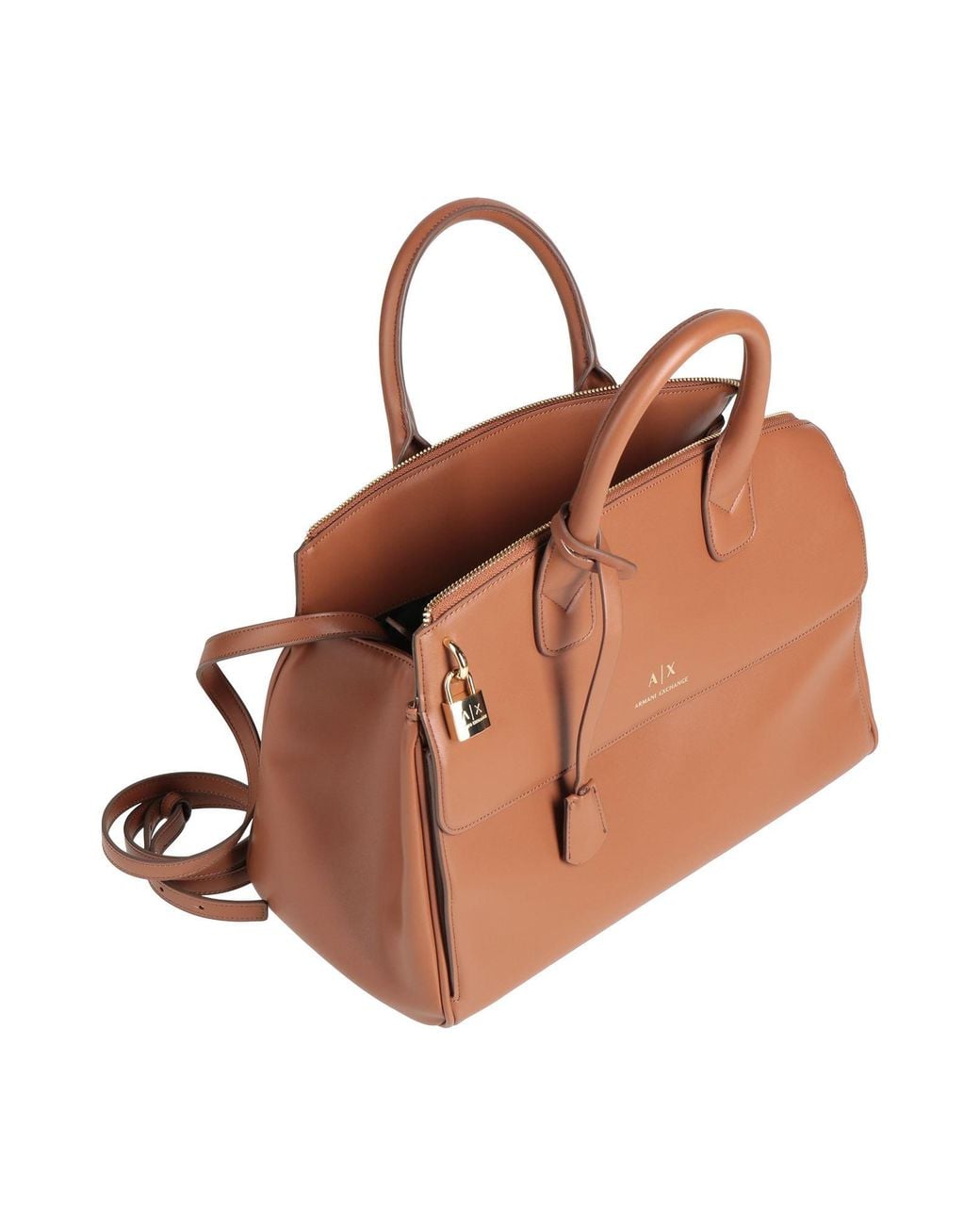 ARMANI EXCHANGE Brown Handbag Polyester, Polyurethane