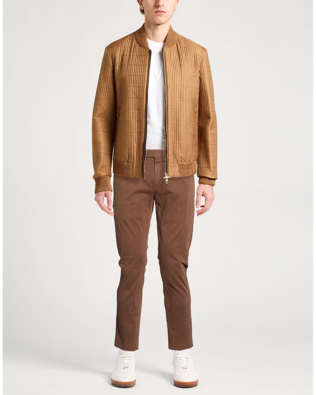 PT Torino Brown Pants Cotton, Elastane for men