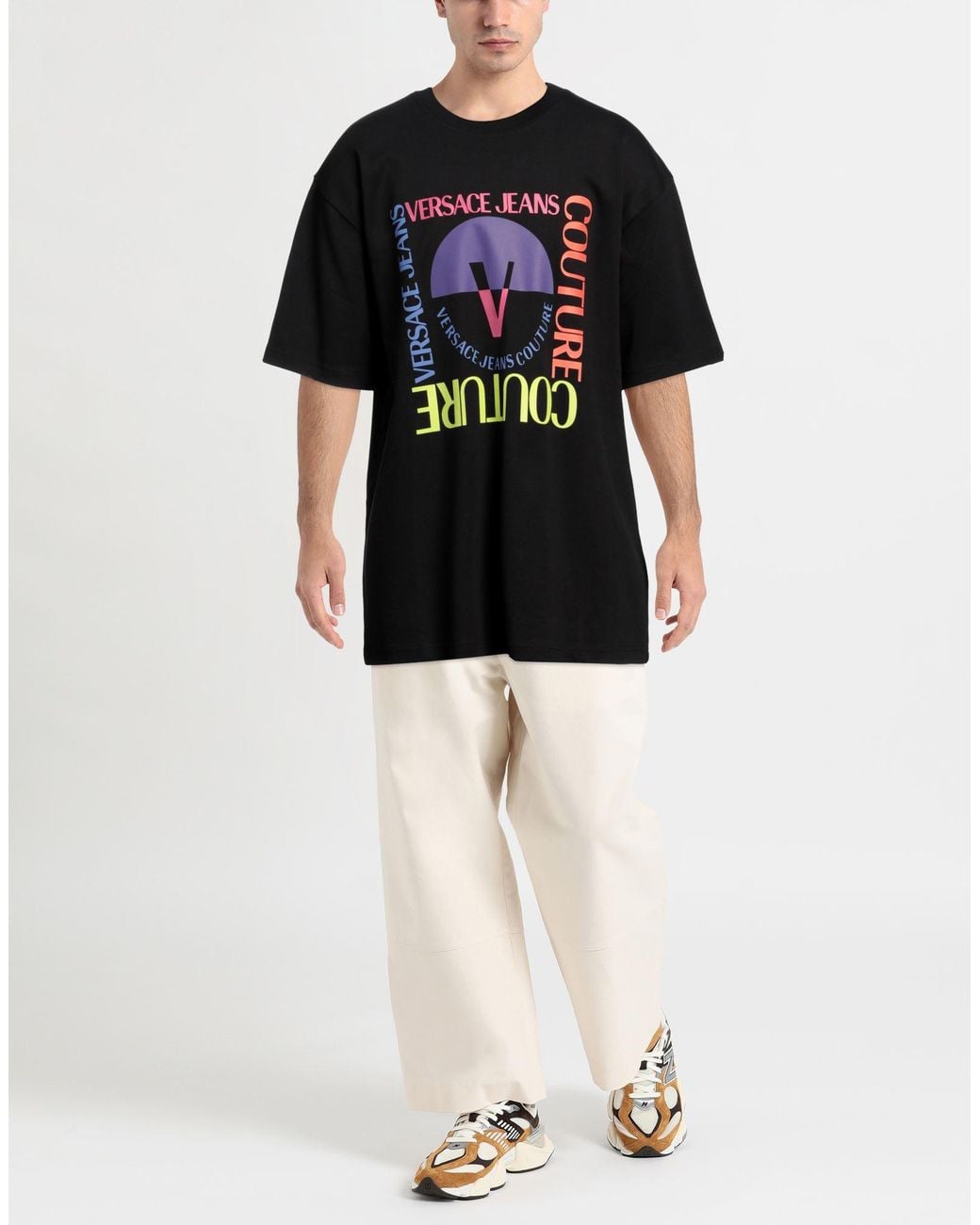 Versace Jeans Couture Black T-Shirt Cotton for men