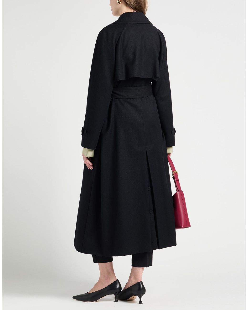 Lardini Black Coat Wool, Cotton